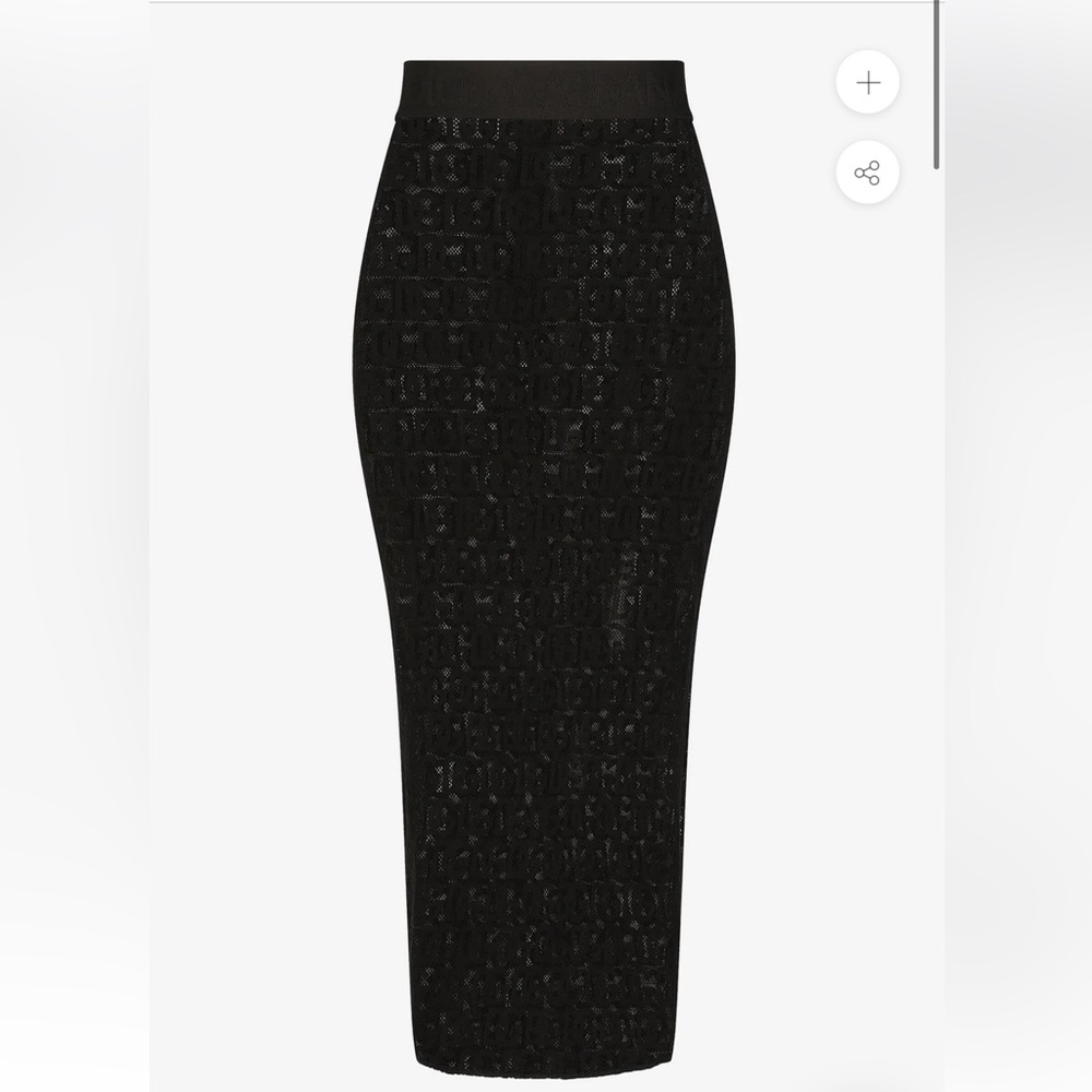 Dolce and Gabbana Black Textured High-Waist Pencil Skirt